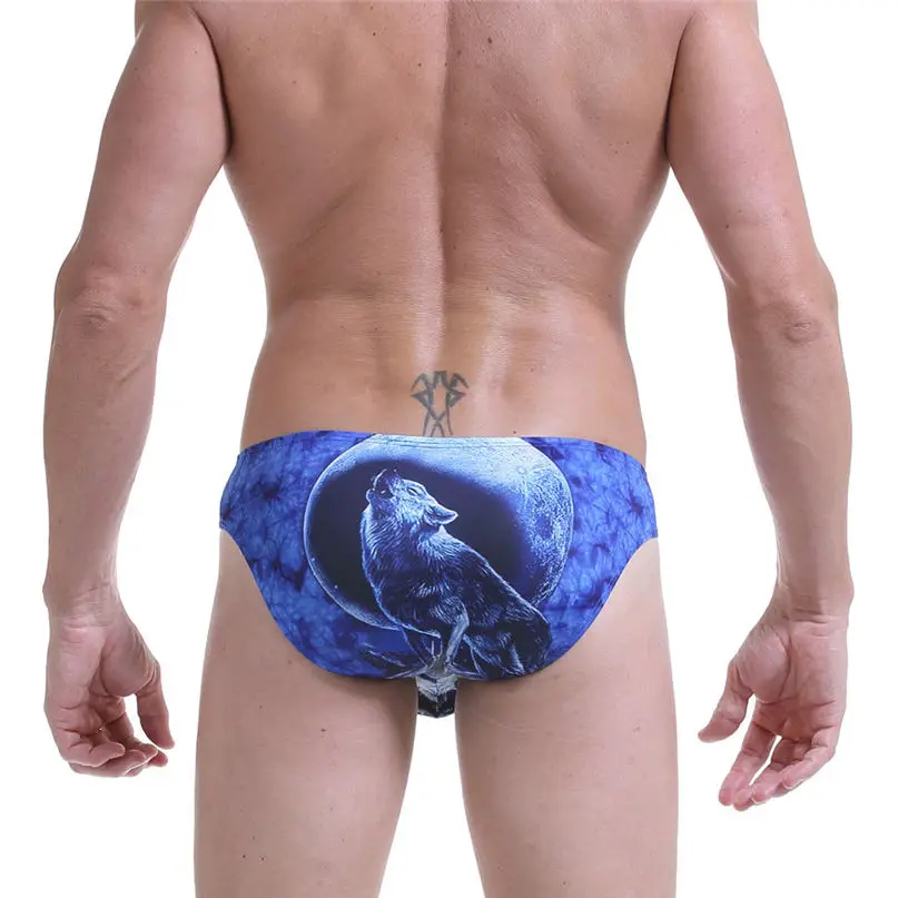 Swim Briefs Man Sexy 3D Print Underwear Cotton Soft Breathable Pouch Boxer Underpants Underwear All Seasons Panties #2d27 (30)