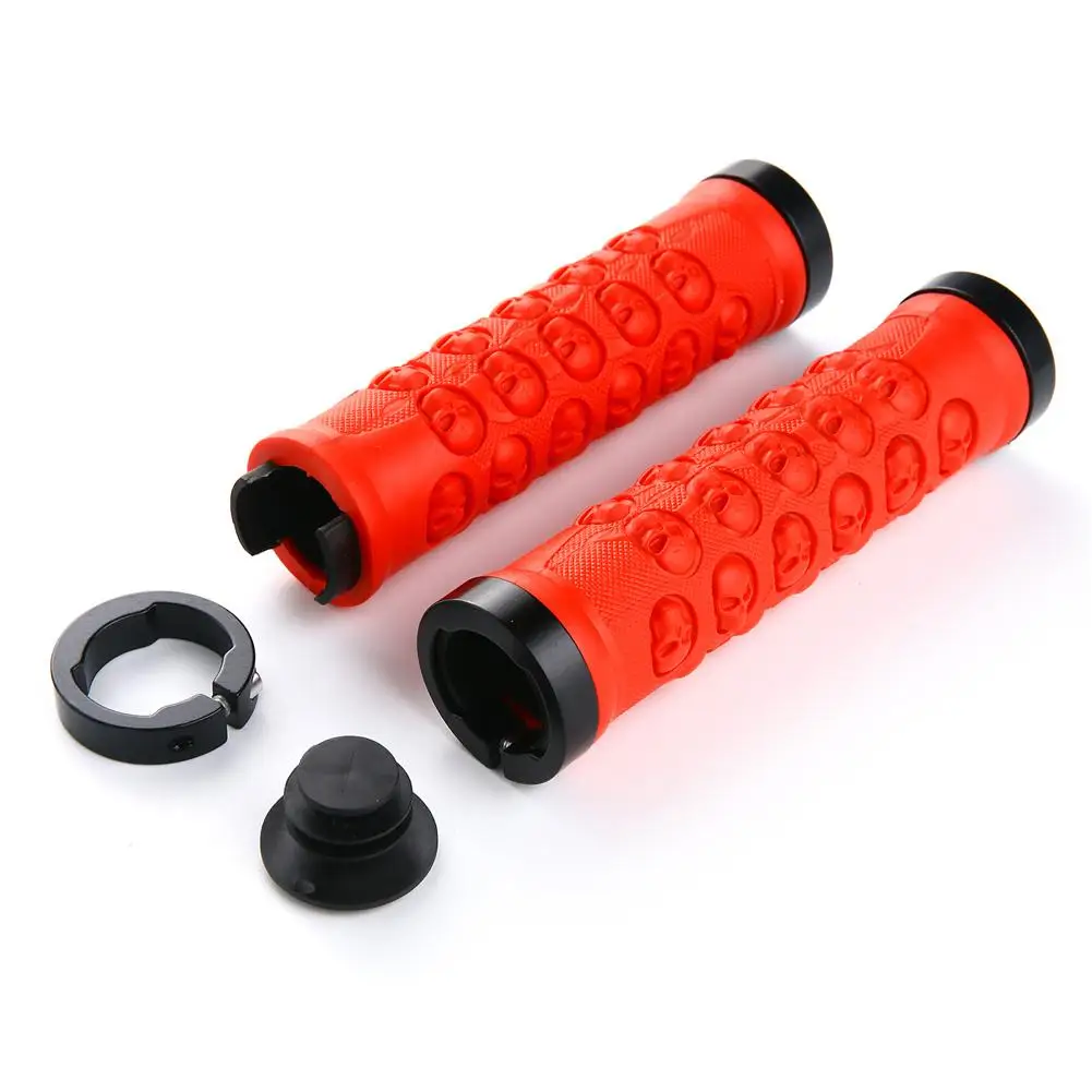 MTB Road Bike Grips Anti-skid Lockable Alluminium Alloy Rubber Handlebar Grip