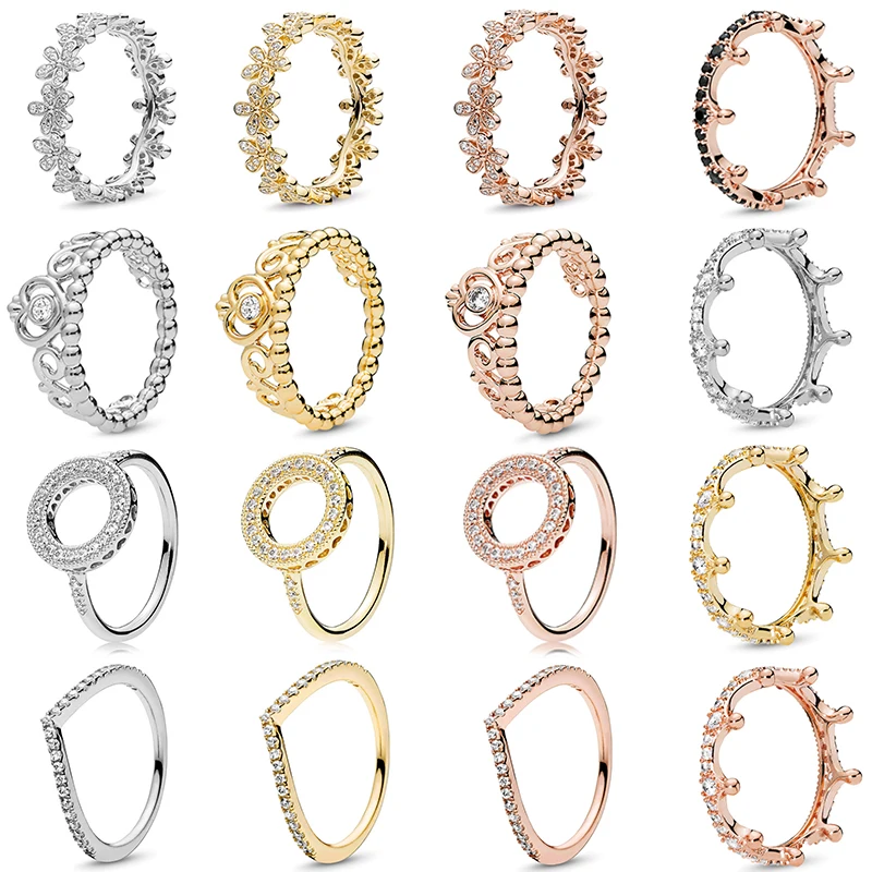 

2019 Special Offer Silver Color 33 Styles Stackable Party Finger Ring for Women Fine Original Ring Jewelry Engagement Gifts