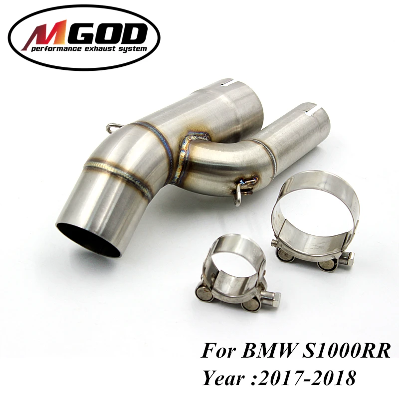 

Modified exhaust for BMW S1000RR 2018 2017 Link Slip-on Exhaust Pipe Muffler Exhaust Middle Parts Mid System 51mm