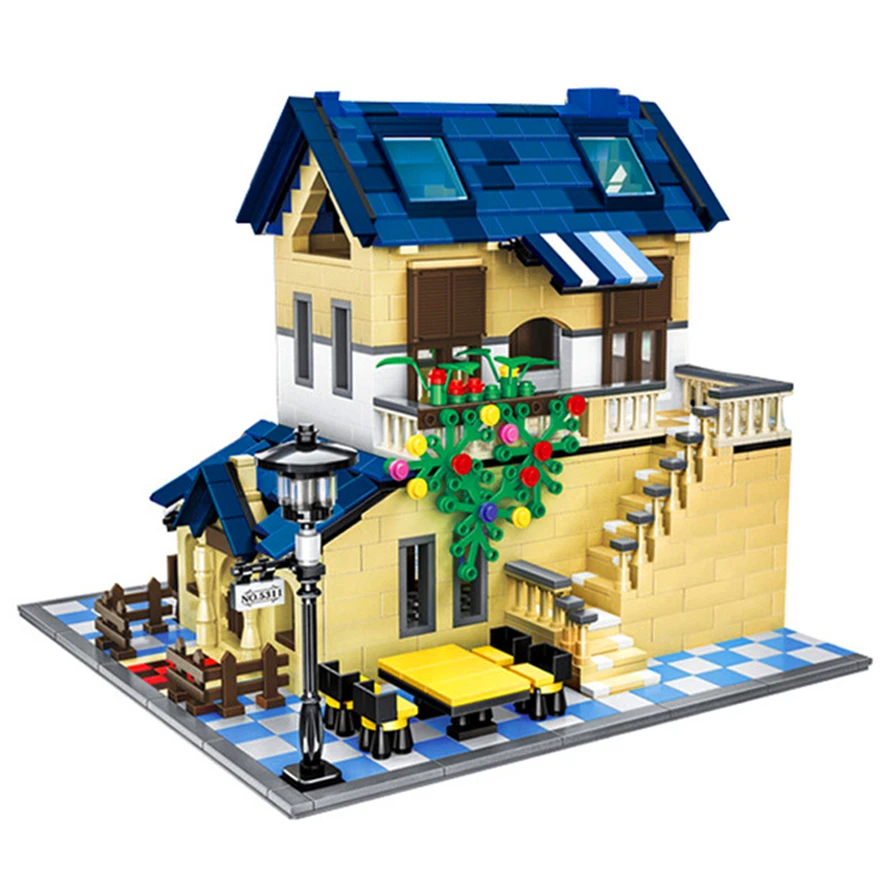 

WANGE 5311 1298Pcs Architecture French Rural Villa House Building Blocks Brick Toys