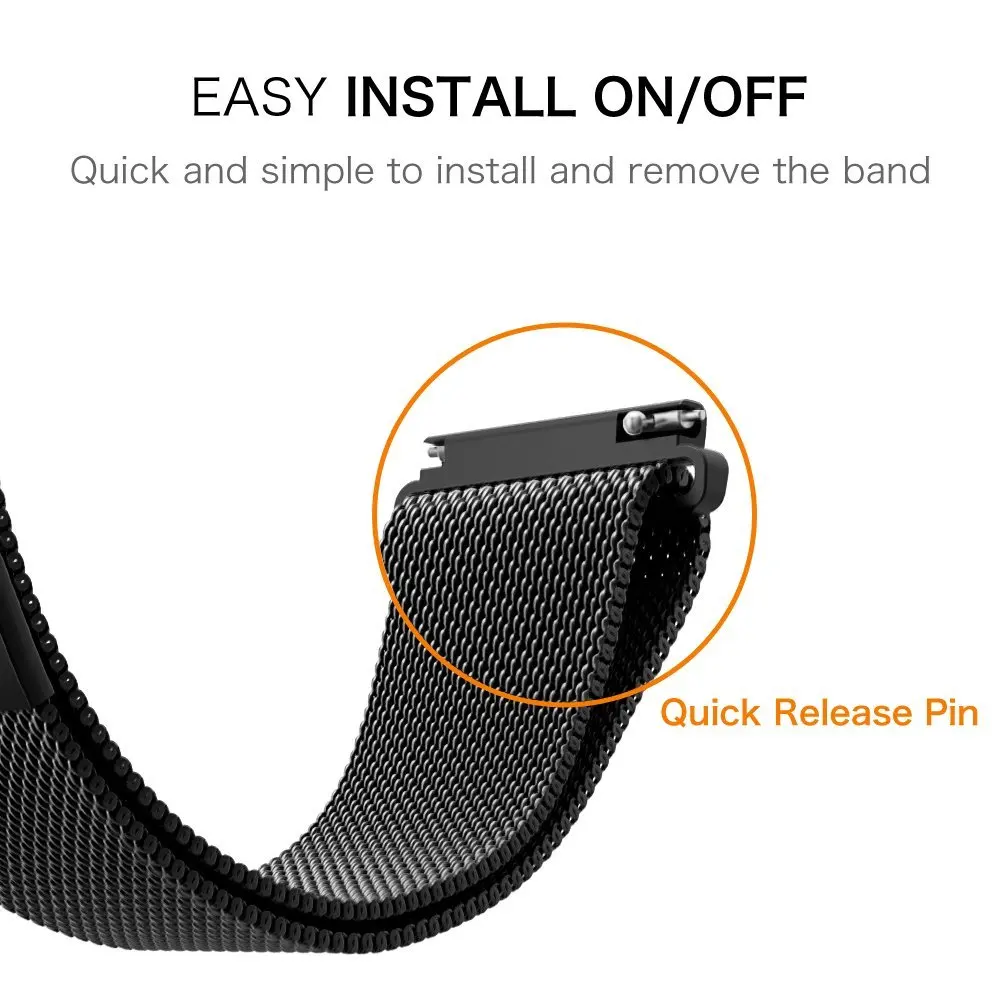 Metal Milanese Loop Wrist Strap for Xiaomi Huami Amazfit GTR 47mm 42mm Bracelet Band for Huami Amazfit Bip lite Youth Watchband