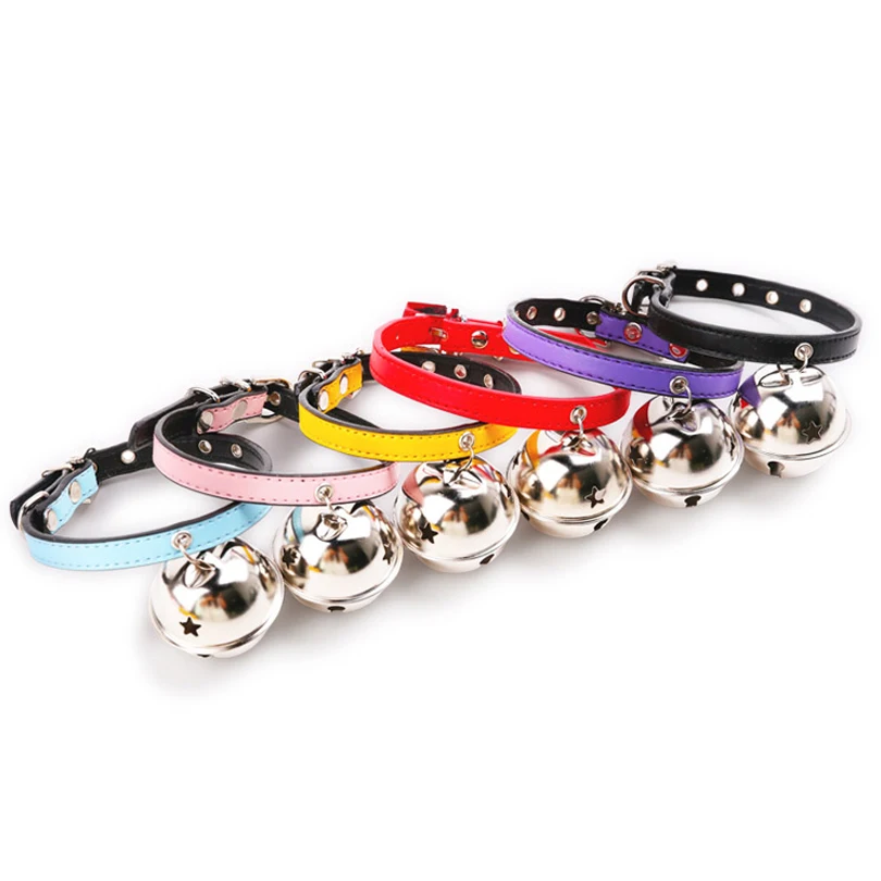 Brand Dogs Collars Bells Bow Bones Charms PU Leather Pet Necklace 2017 New Personalized Dog