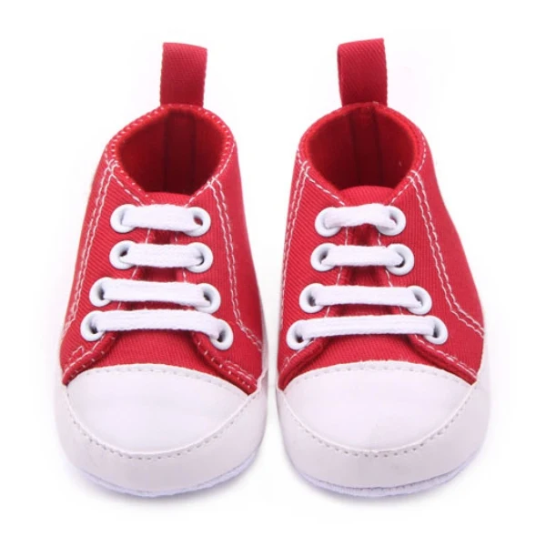 Классические парусиновые спортивные кроссовки для новорожденных мальчиков и девочек; обувь для первых шагов; обувь для малышей с мягкой нескользящей подошвой; обувь для малышей; S3 - Цвет: Красный