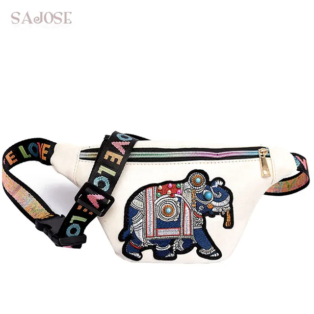 Women Chest Bag Shoulder Bag Girls Fashion Animal Picture Elephant Leather Lady Crossbody Messenger Bags Letter Chest Waist Pack