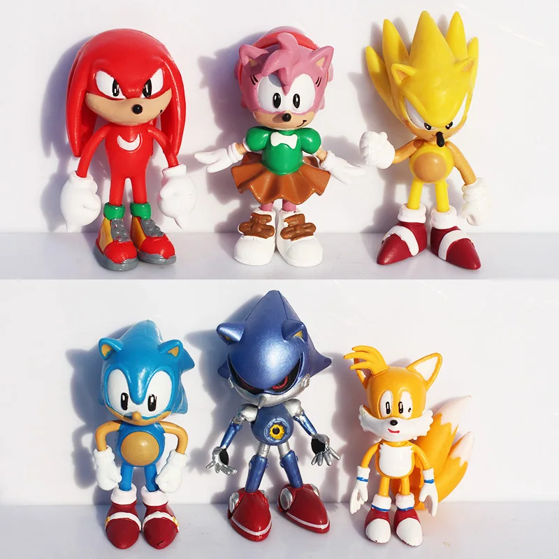 6pcs set Sonic the Hedgehog Figure Toy PVC toy Sonic Characters figure toys brinquedos Doll