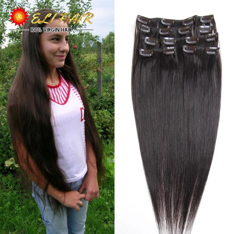 Full Head 14&quot16&quot18&quot20&quot22&quot24&quotClip in 100% Remy Real Human Hair Extensions |