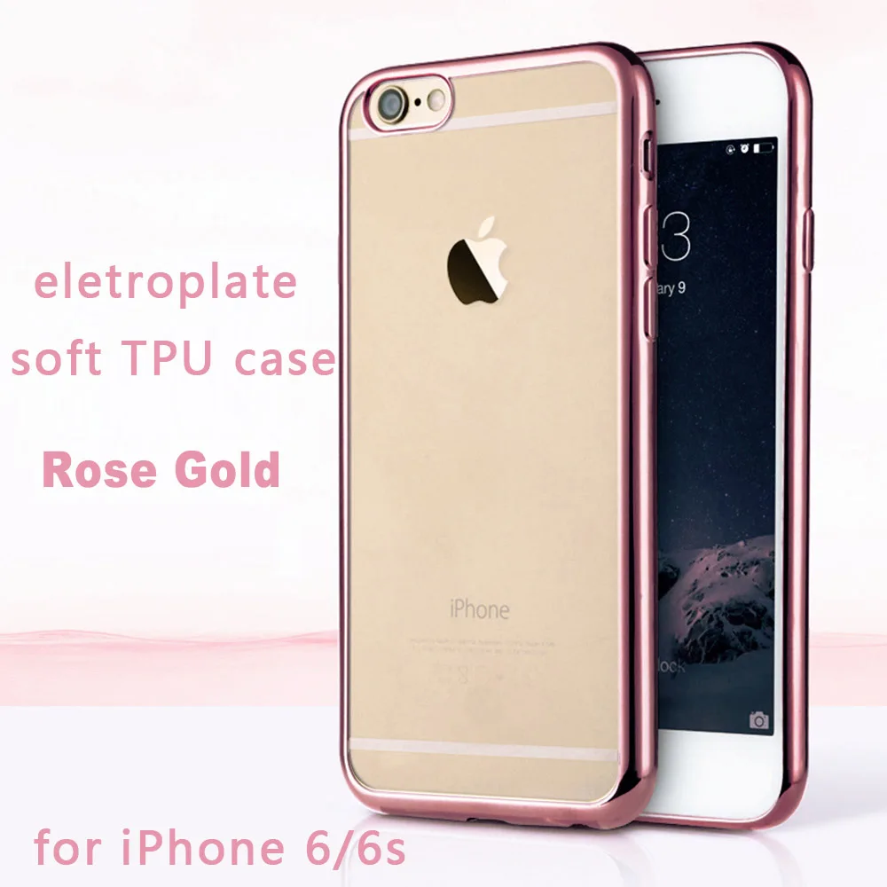 Luxury Case for Apple iPhone 6 6s Transparent Eletroplate