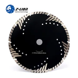 Z-LION 230mm Diamond Cutting Disc Granite Marble Saw Blade Turbo Diamond Segments 9 Inch Store Cutting Tool Blade