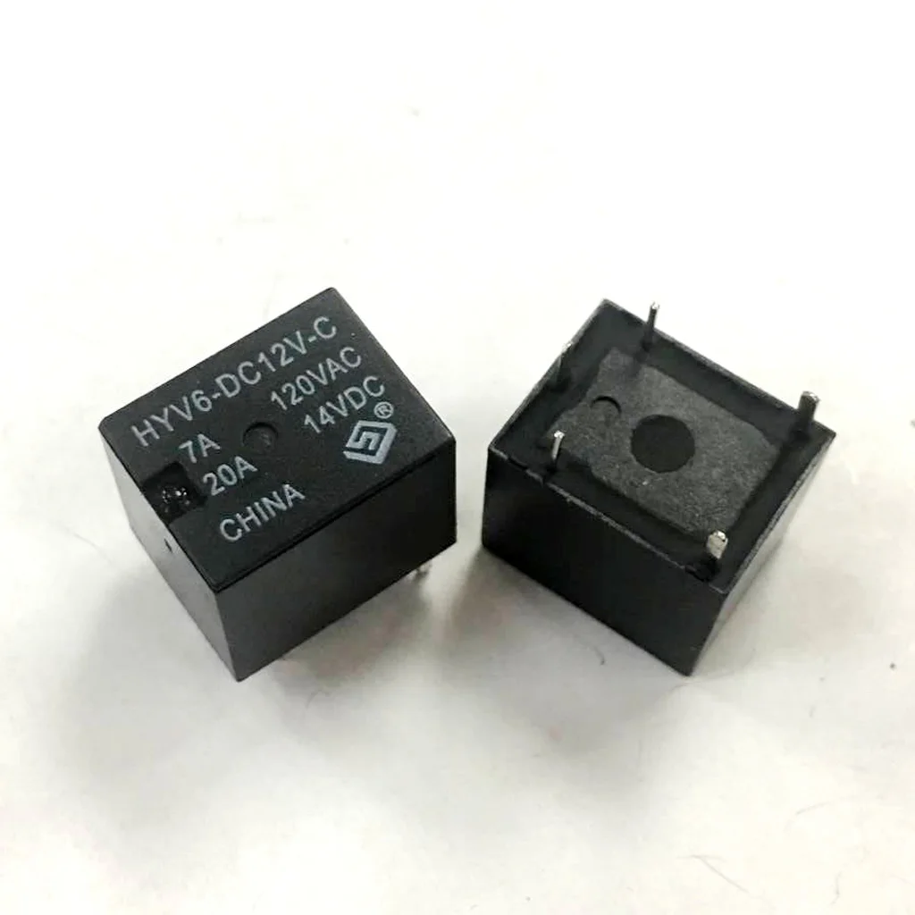 10Pcs Subminiature General Power Relay 12V DC 5 Pin Sealed Relays for Automobile - 7A 120VAC - 20A 14VDC