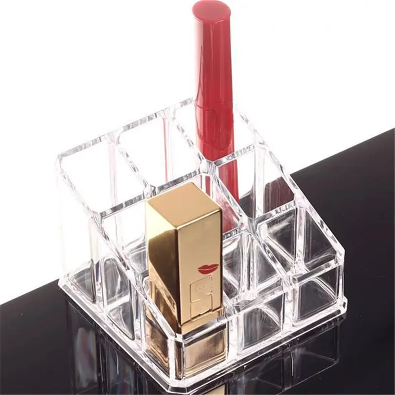 

1pc 9grids Acrylic Lipstick Box Transparent Makeup Cosmetic Storage Boxes For Desk Women Lady Favor Home Storage