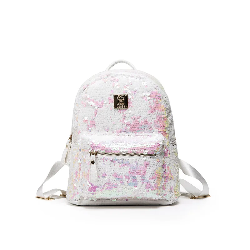 

Fashion Women Double Shoulder Bag Dazzling Sequins Glitter Sparkling Backpack Brand Design Cut Student School Bags