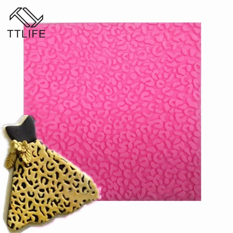 

TTLIFE 10*10cm Leopard Texture Silicone Cake Mold Lace Mat Fondant Mould Kitchen Baking Decoration Cake Tool