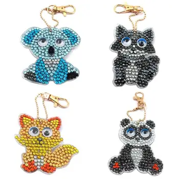 

5D DIY Full Drill Diamond Painting Keychain Cartoon Key Chain Jewelry Bag Keyring Pendant Phone Pendant Mosaic Cross Stitch Gift