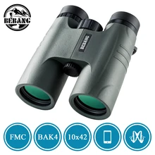 BEBANG 10x42 бинокль для охоты телескоп для наблюдения за птицами Профессиональный BAK4 Prism с аксессуары чехол на телефон адаптер
