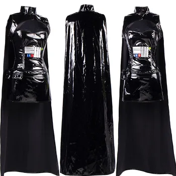

2017 Adult Women Wet Look Faux Leather PVC Sci-Fi Commander Costume Star Wars Cosplay Fancy Dress S-2XL
