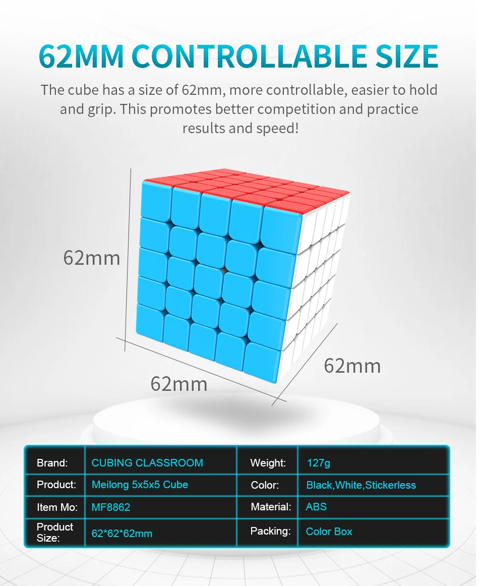 MFJS Meilong 5X5 кубик скорости без наклеек Moyu Mofang Jiaoshi 5X5X5 магический куб YuXin черный Kirin