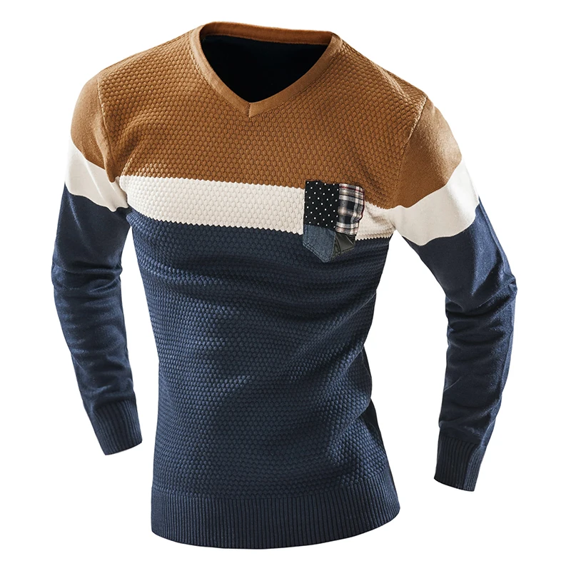2017 NEW Autumn winter long sleeve striped font b men b font pullover font b sweaters