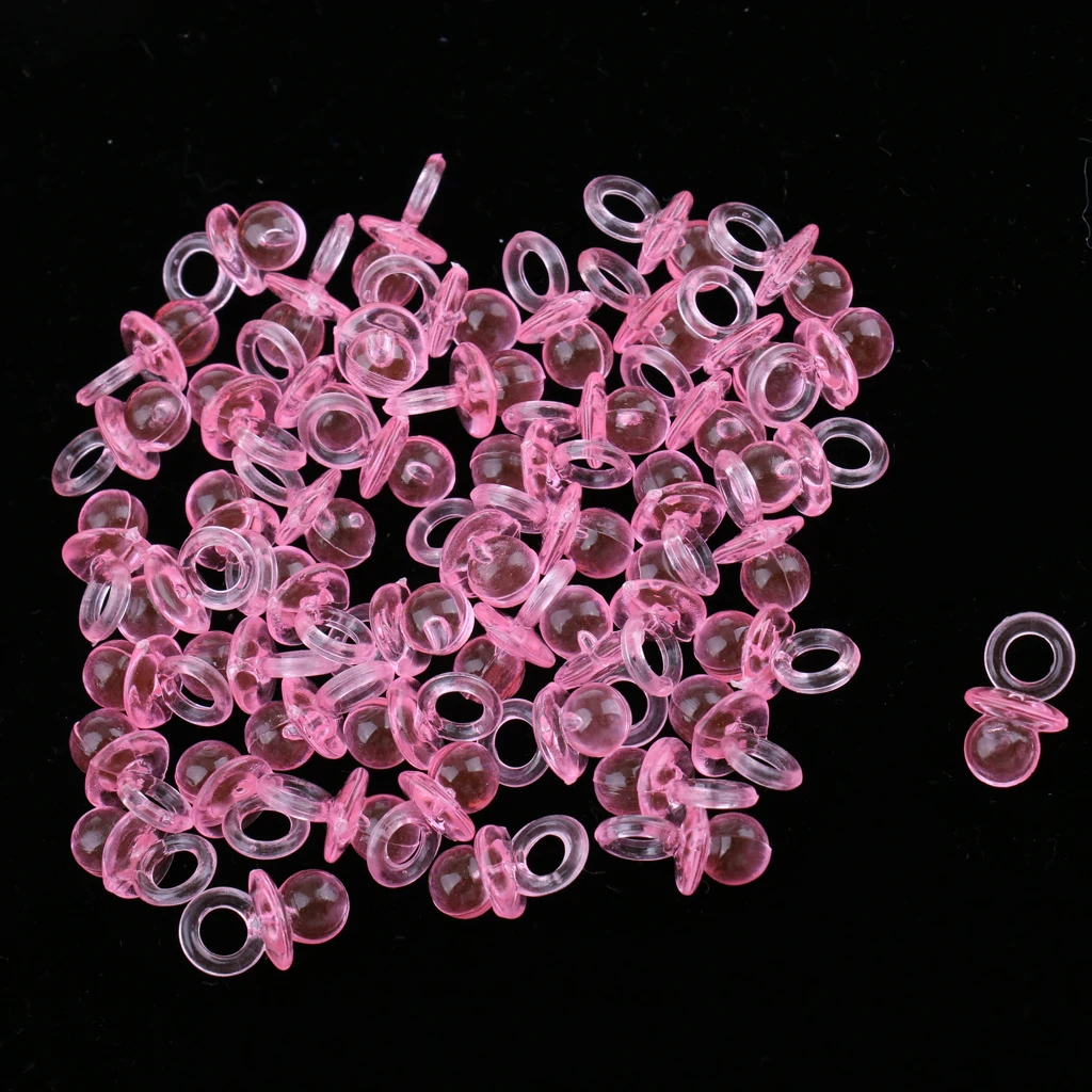 144x Mini Pacifier Charm Table Scatter Gender Reveal Decor Baby Shower Gift Bag Fillers Christenings Party Table Decorations