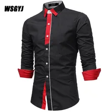 Для мужчин брендовая мужская рубашка с длинными рукавами Повседневное Для мужчин S шить Бизнес Slim Fit Сорочки выходные для мужчин Для мужчин S Размеры M-3XL