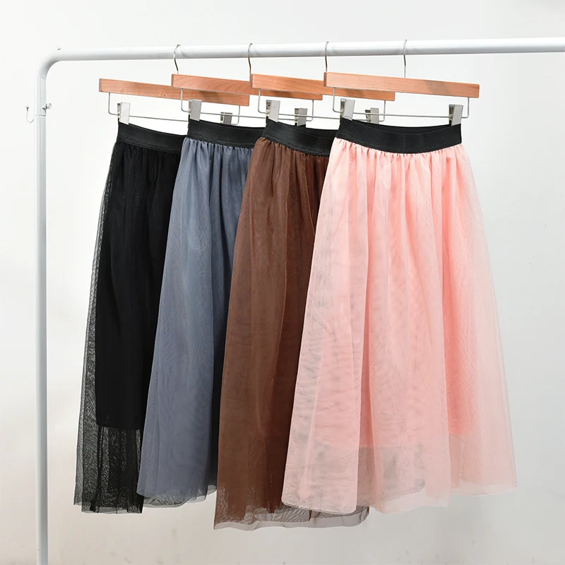 

Children Girls Clothes Summer Long Tulle Tutu Skirt Pink Ruffle Solid Fuffy Skirts For 2-14Y Mesh Pleated Princess Pettiskirt