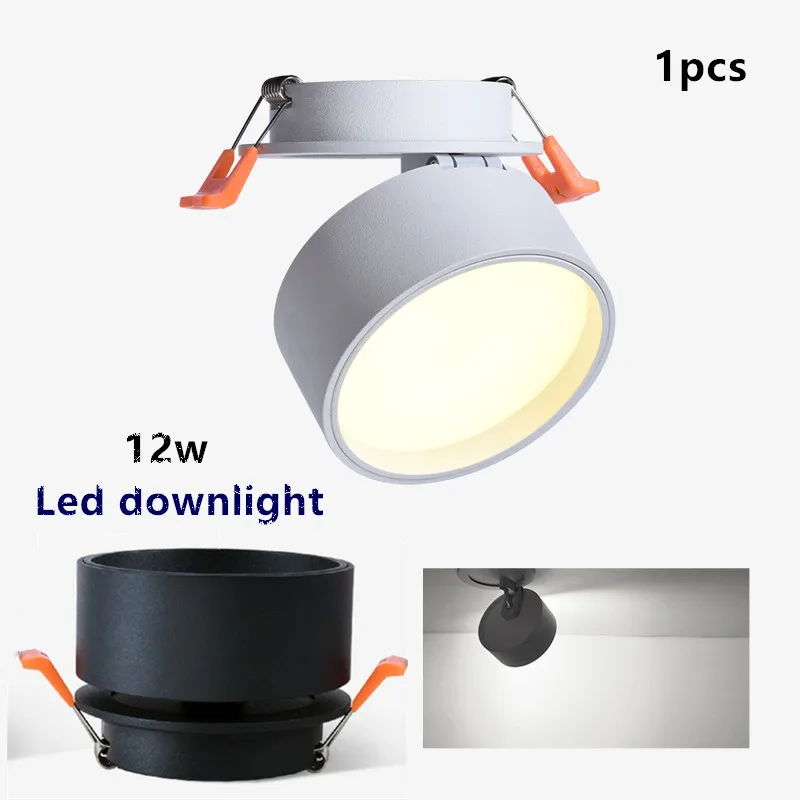 

1pcs/lot High quality dimmable 12W led panel ceiling Led downlights Embedded 360 degree Rotation LED Downlight Home lighting