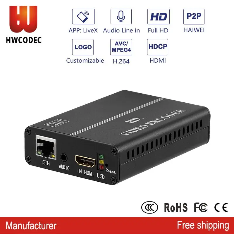 

HWCODEC HDMI AV to IP Streaming video ip encoder hdmi to ethernet streaming IPTV hd h.264 hdmi video encoder