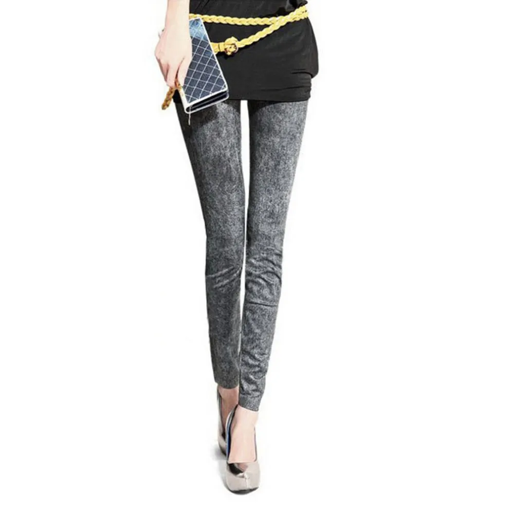 Модные тонкие женские джинсы стрейч женские леггинсы повседневные узкие брюки обтягивающие эластичные леггинсы из искусственной