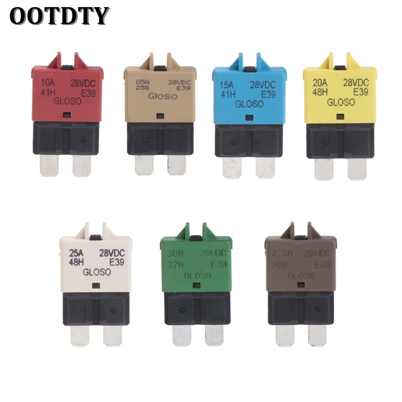 

OOTDTY 5-30A Manual Reset Circuit Breaker Blade Fuse For Auto Car Boat Truck 12/24V NEW