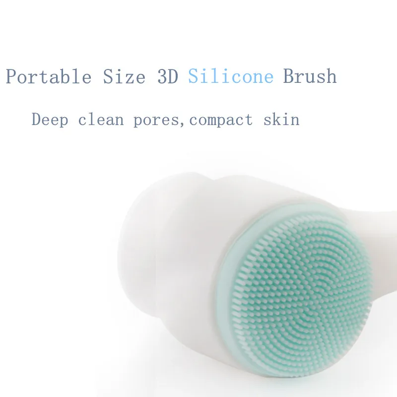 Двустороннее Силиконовое очищающее средство для лица, щетка для мытья лица, мягкое волокно, для чистки лица, портативный размер, массажное средство для мытья лица, средство для ухода за кожей
