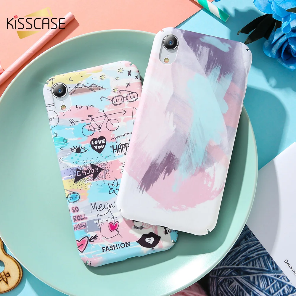 

KISSCASE Graffiti Phone Case For iPhone 8 7 Plus Hard PC Pattern Cover For iPhone XS Max Xr X 6 6s Plus Phone Accessories Capa