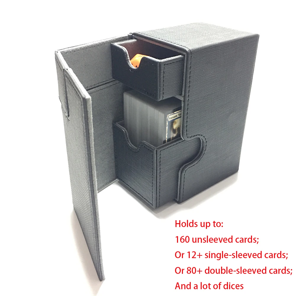 

Middle Size Card Box Deck Box Deck Case For Magic Board Game Cards: Black Color