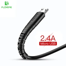 FLOVEME Micro USB кабель для мобильного телефона Зарядное устройство кабель для samsung S6 S7 Xiaomi Redmi 4X Note 4 USB зарядное устройство зарядки Кабели usb кабель 2.4A