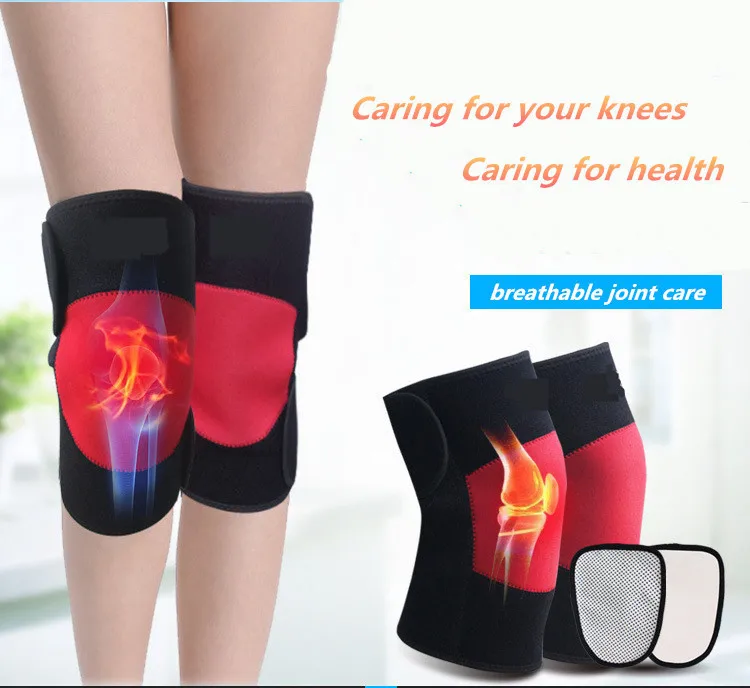 Breathable Tourmaline Self heating Knee Brace Support Pad Elastic Leg