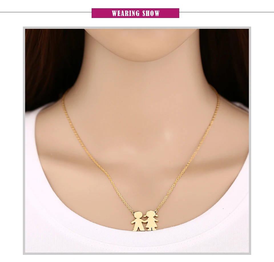 SKQIR золотое ожерелье с подвеской для влюбленных, мода, для мальчиков и девочек, ожерелье для пар, ювелирные изделия для женщин, цепочка из нержавеющей стали, Kyole