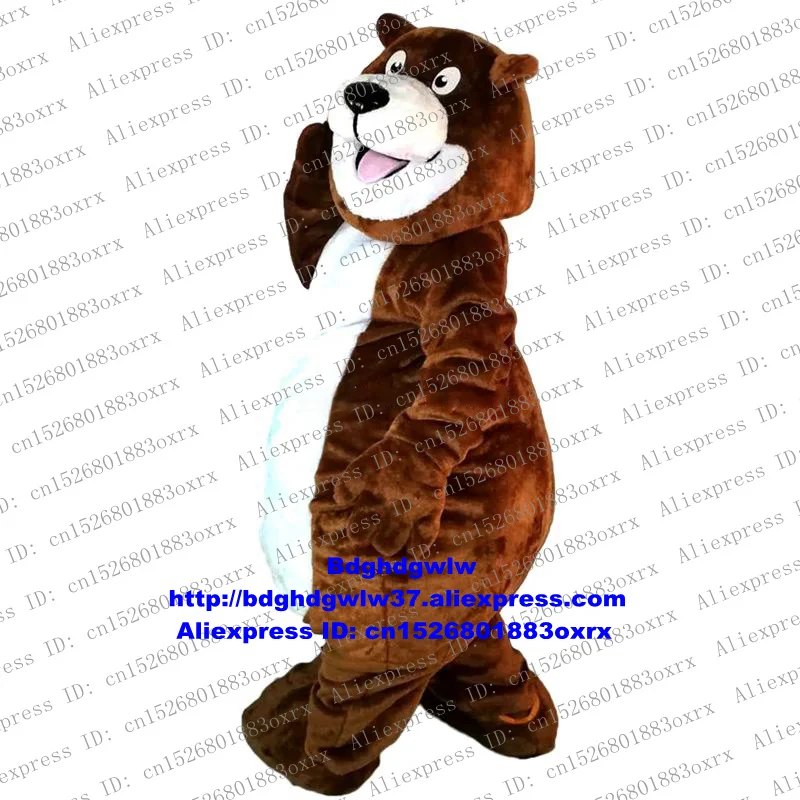 Длинный мех коричневый медведь гризли медведь Ursus arctos талисмана для взрослых, Герой мультфильма имидж бренда супермаркет zx638