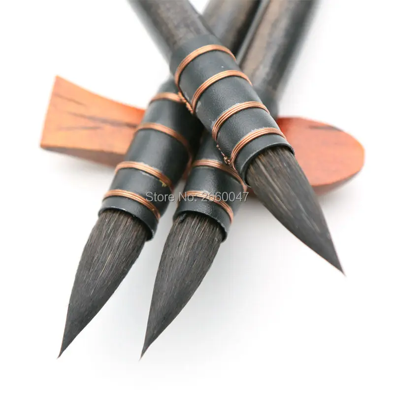 

2 pcs Fine Squirrel Hair Short Wooden Handle High Quality Watercolor Art Paint Brush 22RQ #5
