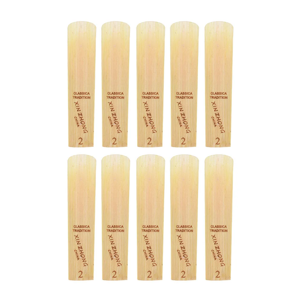 10pcs/ Box Saxophone Reeds Normal Level Bb Soprano Saxophone Sax Reeds Strength 2.0/ 2.5/ 3.0 Woodwind Instrument Parts