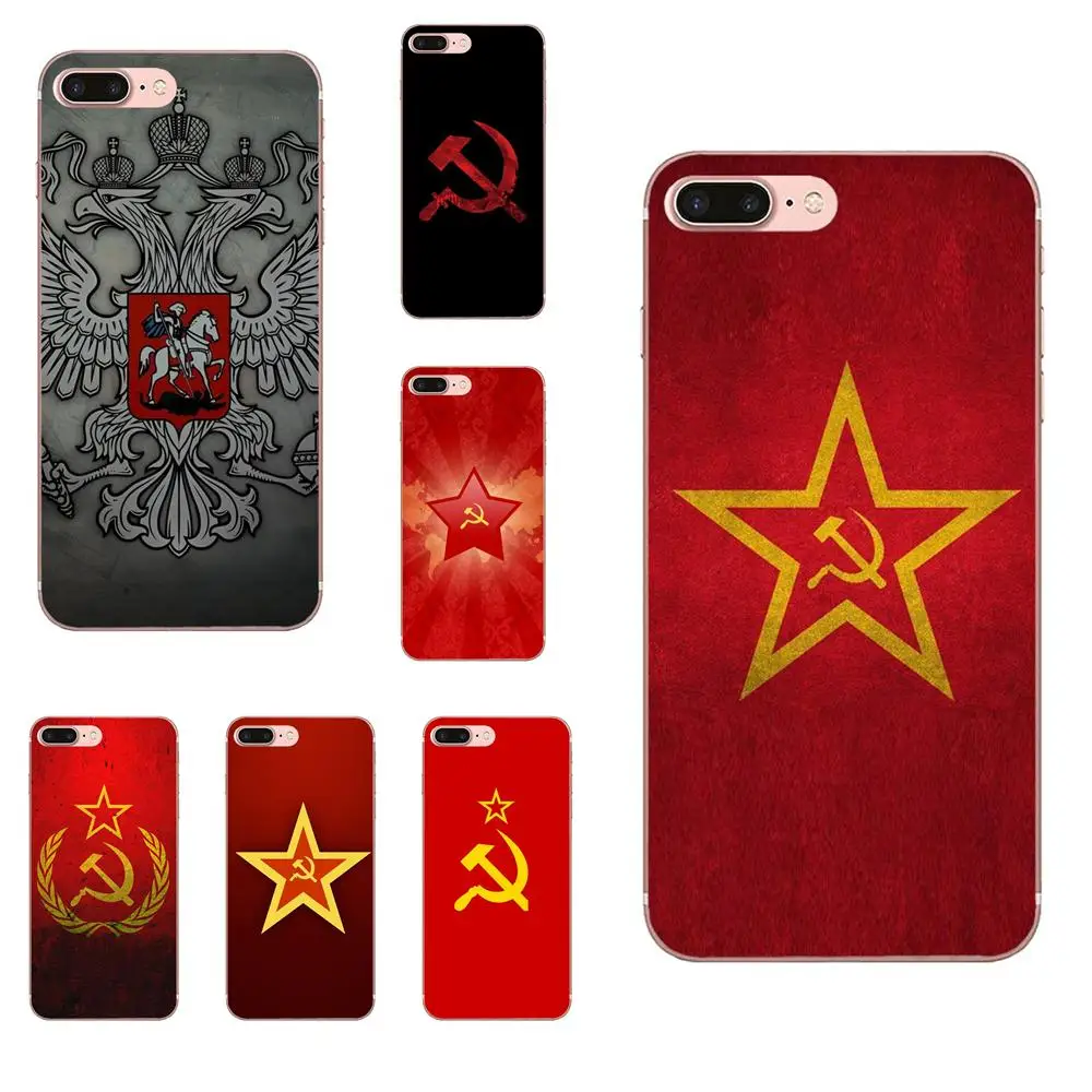 

For Huawei Honor 4C 5A 5C 5X 6 6A 6X 7 7A 7C 7X 8 8C 8S 9 10 10i 20 20i Lite Pro Soft TPU Cases Ussr Soviet Emblem Flag