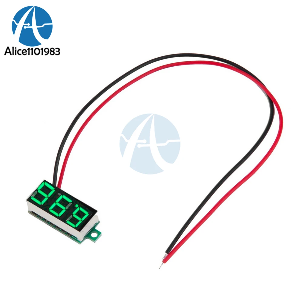 

DC 4.7-32V Mini LED Panel Voltage Meter 3-Digital Adjustment Voltmeter Self-powered 0.36'' Inch LED Green Panel DIY KIT