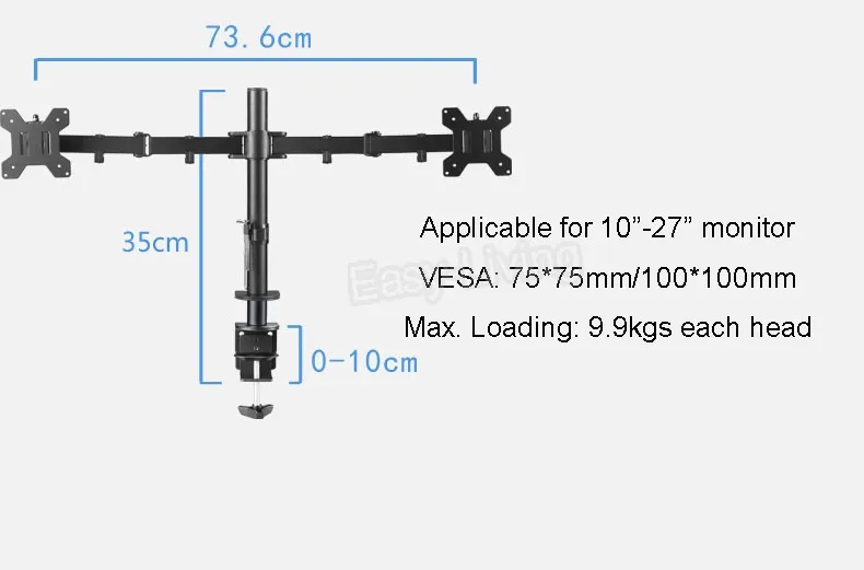 Полный ход 360 градусов одна настольная подставка для монитора 1"-27" ЖК-СВЕТОДИОДНЫЙ монитор крепление на руку загрузка 9,9 кг каждая головка