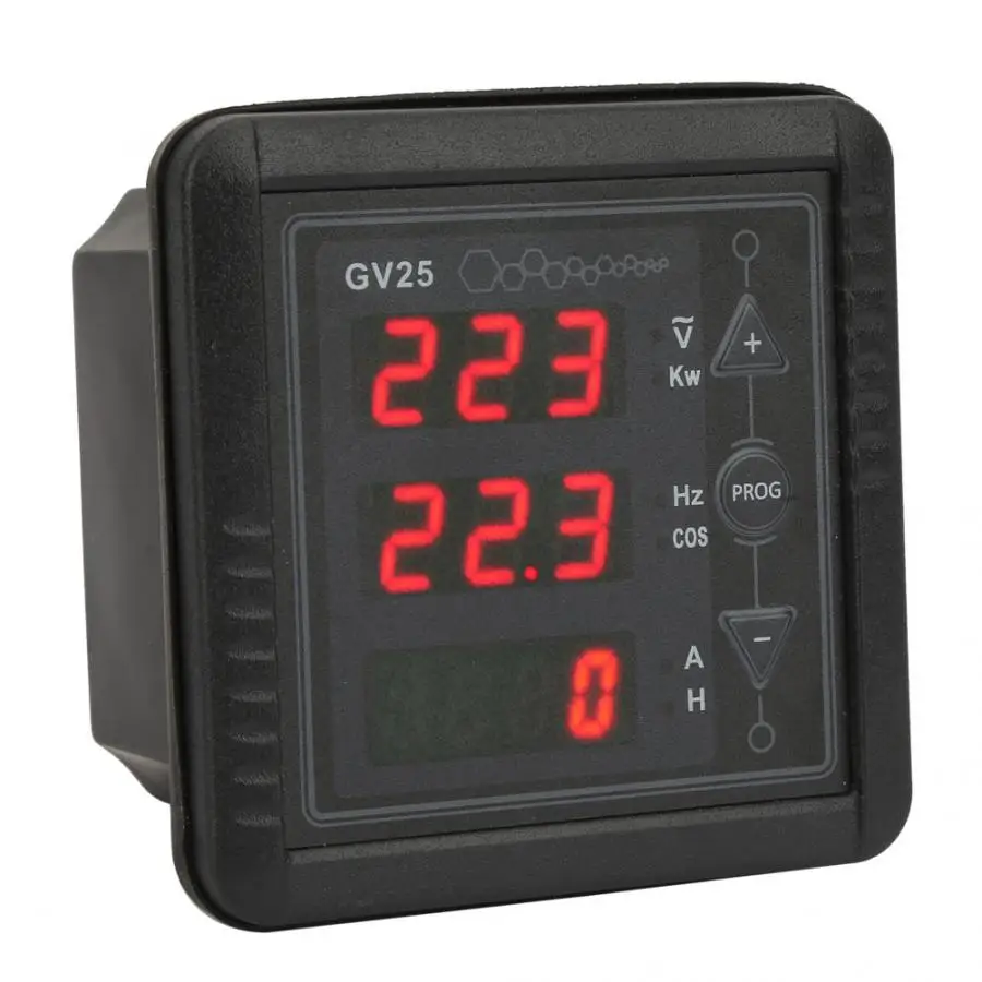 GV25 MK2 Digital Generator Meter Voltage Current Frequency Tester Panel 110/220V 