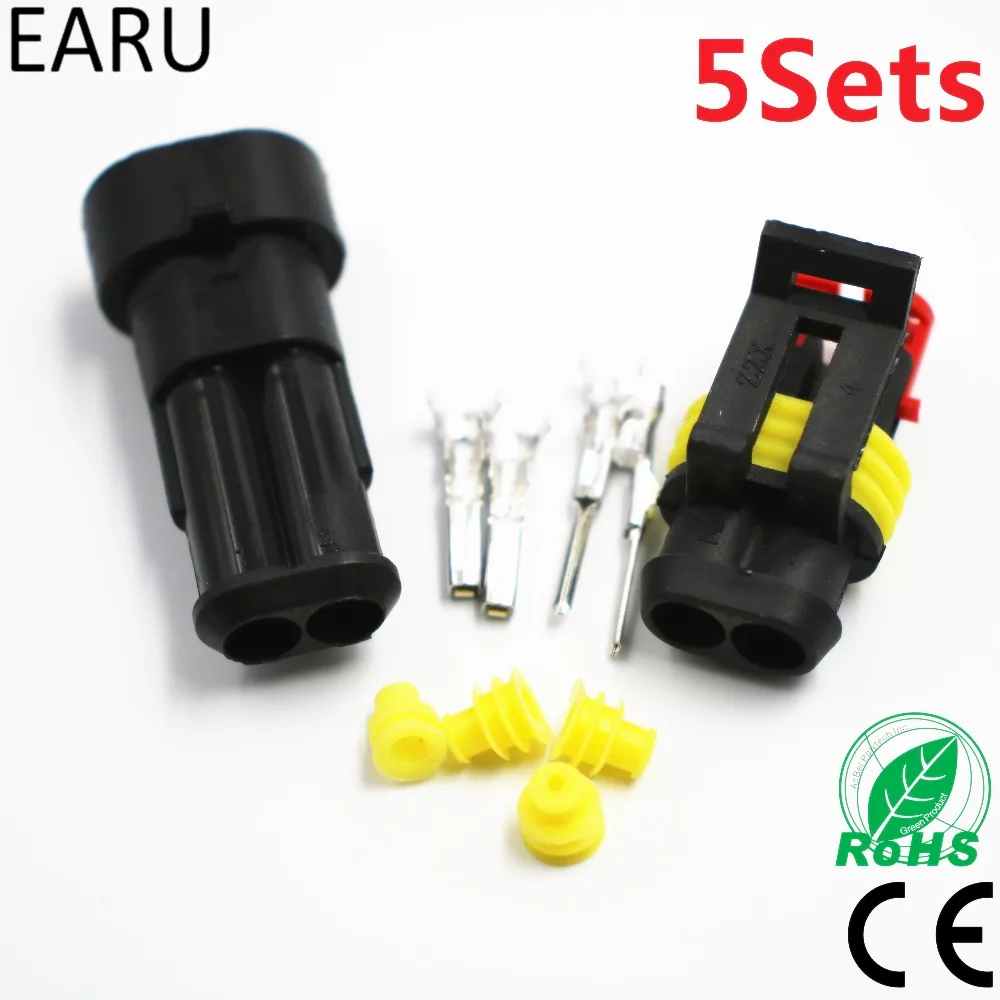5 sets Kit 2 pin 1/2/3/4/5/6 pins Way AMP Super Seal Sealing Waterproof Electrical Wire Cable Connector Plug for Car Auto 5 sets Kit 2 pin 1/2/3/4/5/6 pins Way AMP Super Seal Sealing Waterproof Electrical Wire Cable Connector Plug for Car Auto