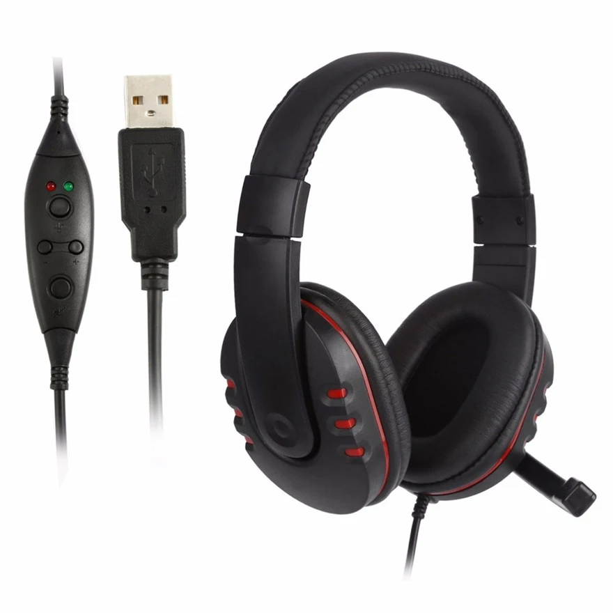 Auriculares con micrófono manos para videojuegos, audífonos de cuero con USB, estéreo, Para Sony, PS3, PS4, PC, ordenador portátil, 100 Uds.|earphone for sony|gaming earphoneheadphones gaming - AliExpress