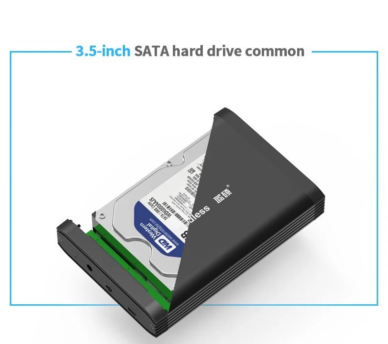 Чехол для hdd ssd 3,5 ''2,5'' type C/USB A usb 3,0 to sata жесткий диск caddy алюминиевый корпус для жесткого диска с 12V 2A AC power