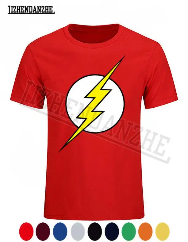 

The BIG BANG Theory T-SHIRT the flash print and men t shirts hot selling casual Tee shirt XS~3XXL cotton clothing Super hero