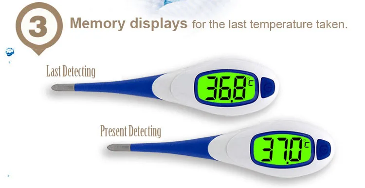 Цифровой светодиодный термометр с мягкой головкой, оповещение о жар, Ректальная оральная Подмышечная температура тела, монитор для обнаружения, инструмент для ухода за здоровьем