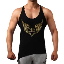 Для мужчин Бодибилдинг хлопок майка тренажерные залы фитнес тренировки без рукавов рубашка одежда для кроссфита мужской повседневный принт Стрингер майка