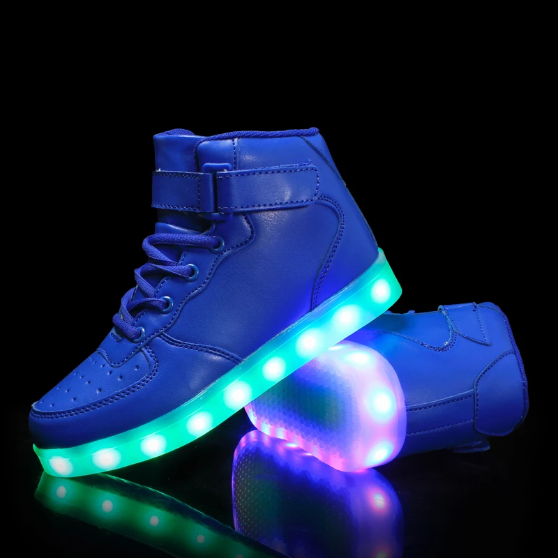 الدافئة مثل المنزل الأزرق جديد 25-39 USB شاحن متوهجة رياضية Led الأطفال الإضاءة أحذية الفتيان الفتيات مضيئة مضيئة حذاء رياضة