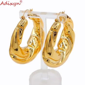 

Adixyn European Style Rose Gold Color Plated Hoops Earrings For Ladies Women Christmas Thanksgiving Gifts N03192